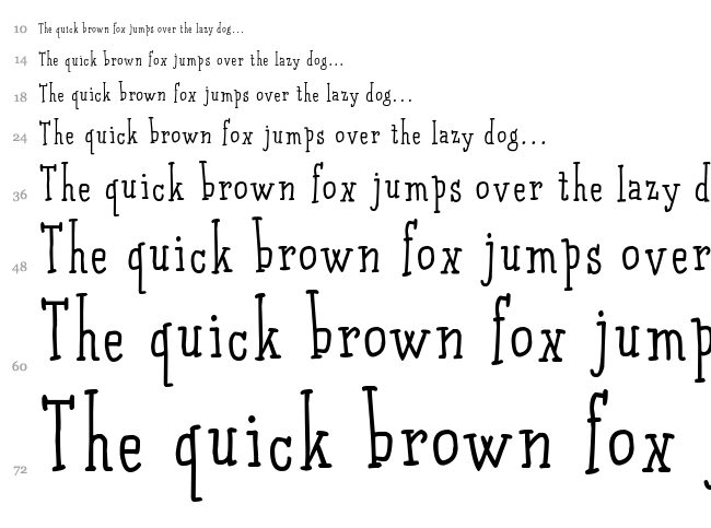 Qarrotface font waterfall